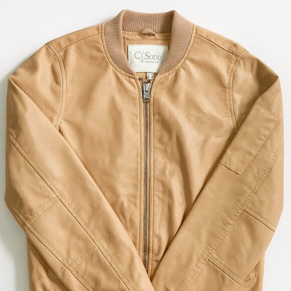 Ci Sono Faux Leather Blush Bomber Jacket Women’s Medium Light Pink - A052 - Picture 1 of 3